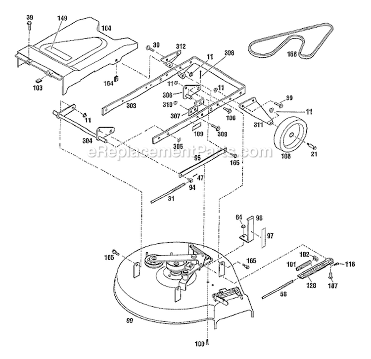 Page C Diagram and Parts List for 34038 S/N 0200101-0299999 Troy-Bilt Lawn Mower