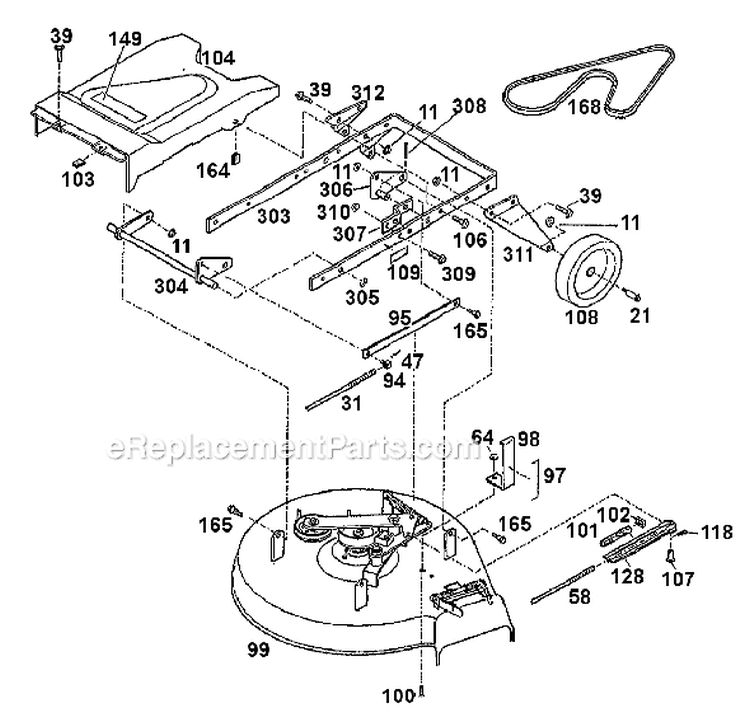 Page C Diagram and Parts List for 34039 S/N 01-- Troy-Bilt Lawn Mower