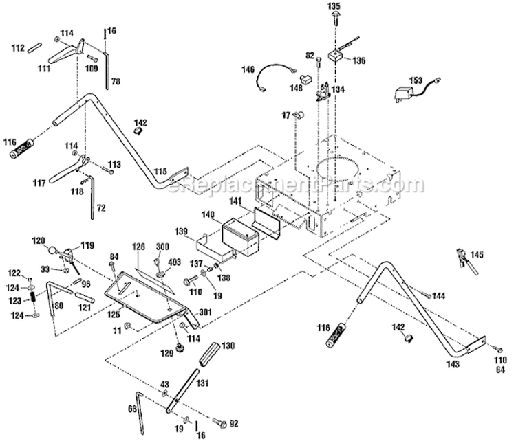 Page D Diagram and Parts List for 34066 S/N 0100101-0199999 Troy-Bilt Lawn Mower