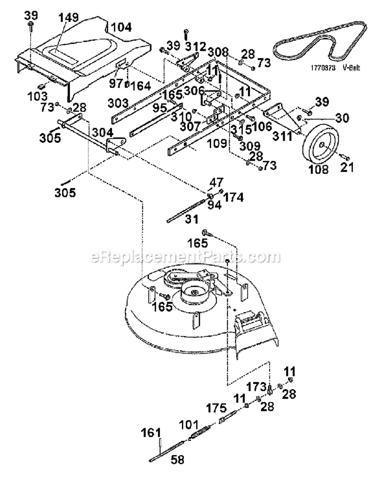 Page C Diagram and Parts List for 34067 S/N 0100101-0199999 Troy-Bilt Lawn Mower