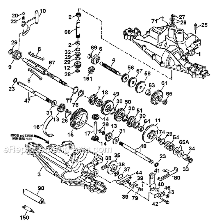 Page E Diagram and Parts List for 34067 S/N 0100101-0199999 Troy-Bilt Lawn Mower