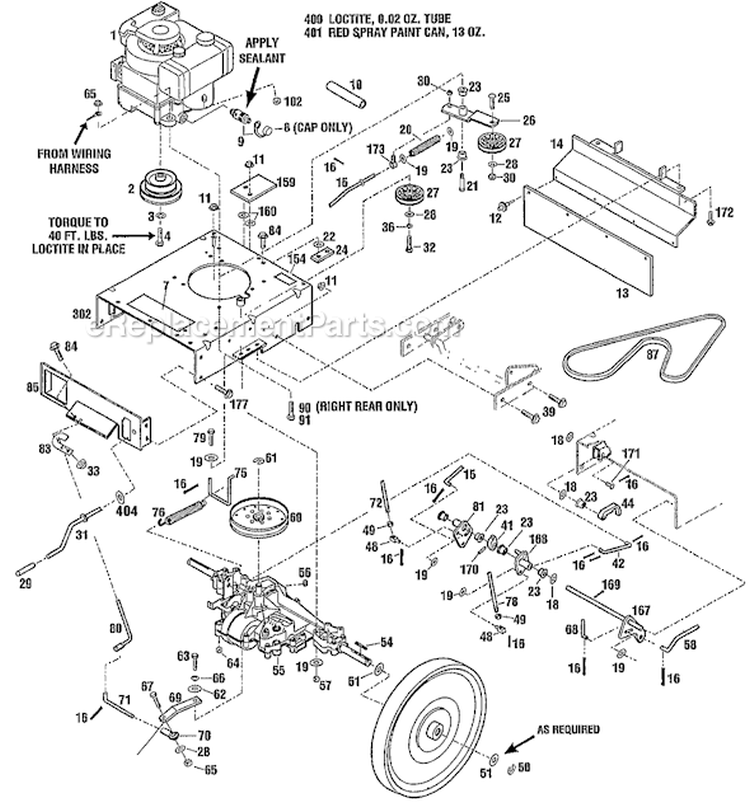 Page B Diagram and Parts List for 34068 S/N 0100101-0199999 Troy-Bilt Lawn Mower