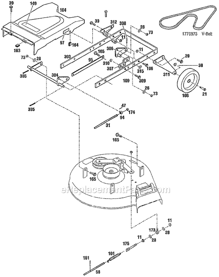 Page C Diagram and Parts List for 34068 S/N 0100101-0199999 Troy-Bilt Lawn Mower