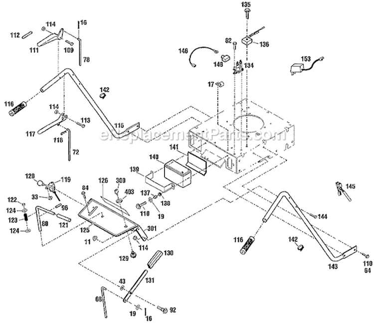 Page D Diagram and Parts List for 34068 S/N 0100101-0199999 Troy-Bilt Lawn Mower