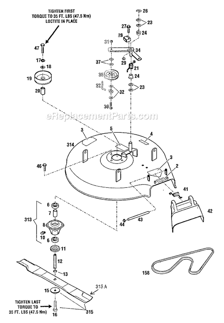 Page A Diagram and Parts List for 34069 S/N 0100101-0199999 Troy-Bilt Lawn Mower