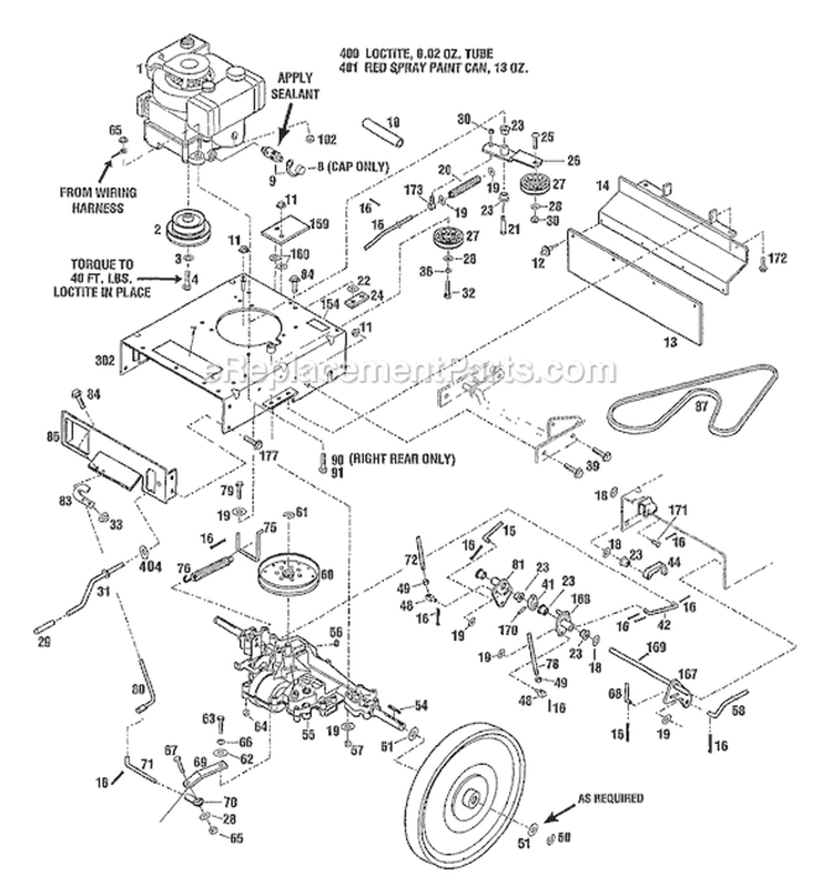 Page B Diagram and Parts List for 34069 S/N 0100101-0199999 Troy-Bilt Lawn Mower