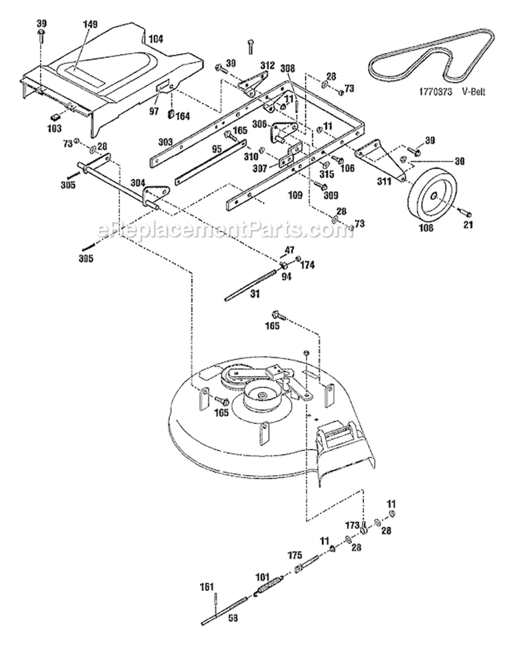 Page C Diagram and Parts List for 34069 S/N 0100101-0199999 Troy-Bilt Lawn Mower