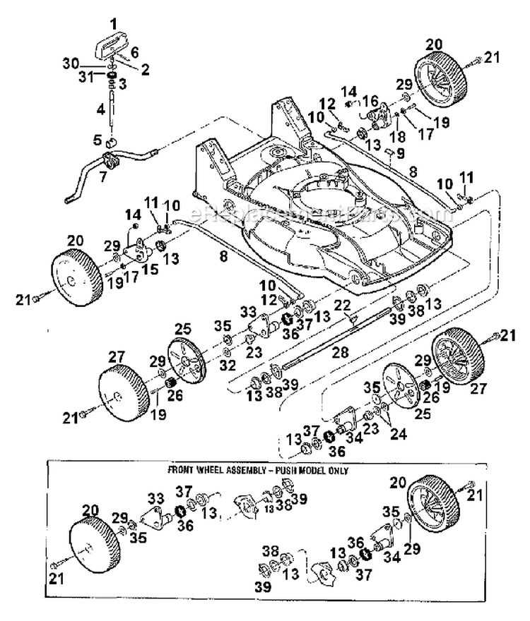 Page A Diagram and Parts List for 34320 S/N 0100101-1199999 Troy-Bilt Lawn Mower