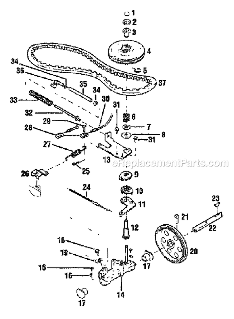 Page B Diagram and Parts List for 34321 S/N 0100101-1199999 Troy-Bilt Lawn Mower