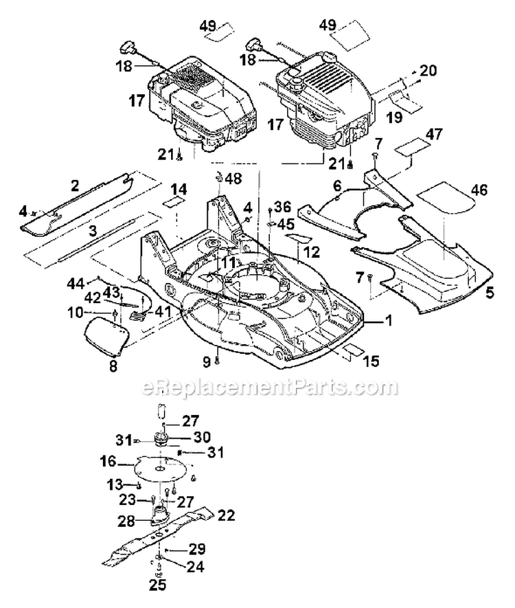 Page C Diagram and Parts List for 34321 S/N 0100101-1199999 Troy-Bilt Lawn Mower