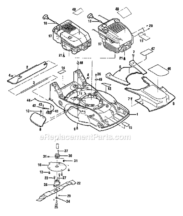 Page D Diagram and Parts List for 34323C CARB - S/N 0100101-343441199999 Troy-Bilt Lawn Mower