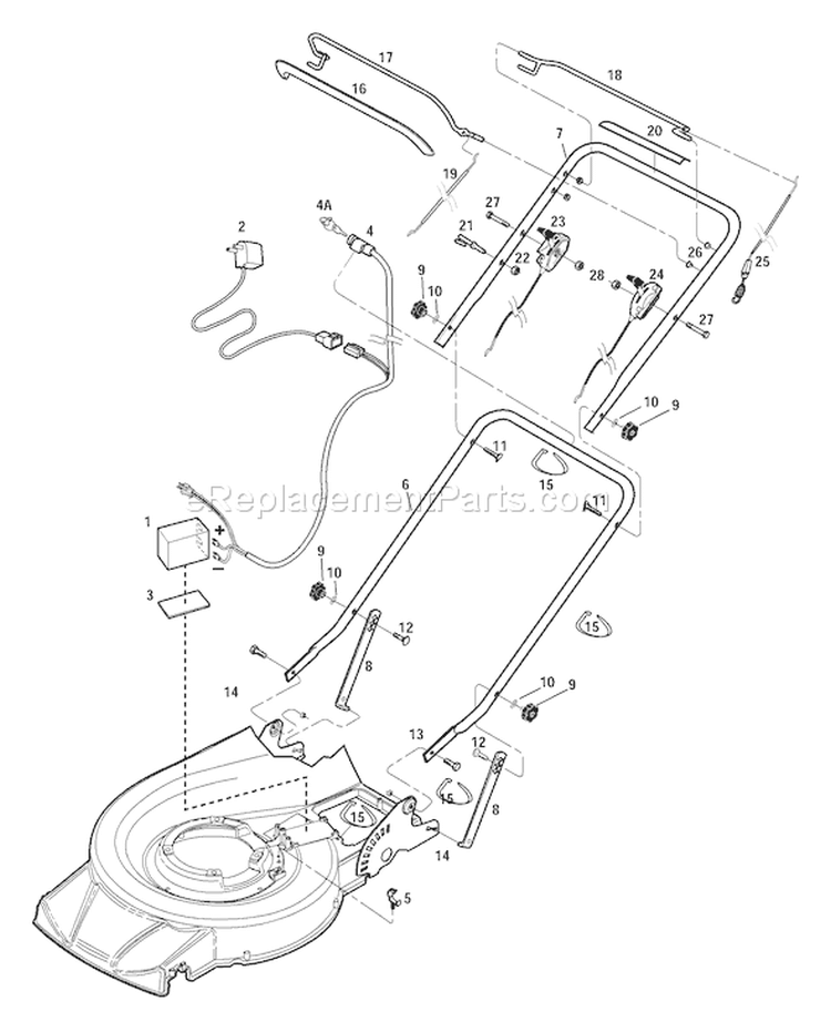 Page B Diagram and Parts List for 34360  Troy-Bilt Lawn Mower