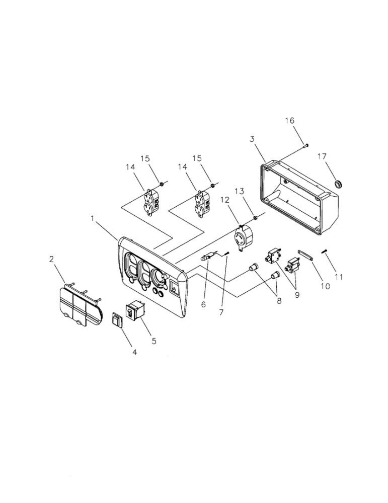 Control Panel 3 Diagram and Parts List for 030247  Troy-Bilt Generator