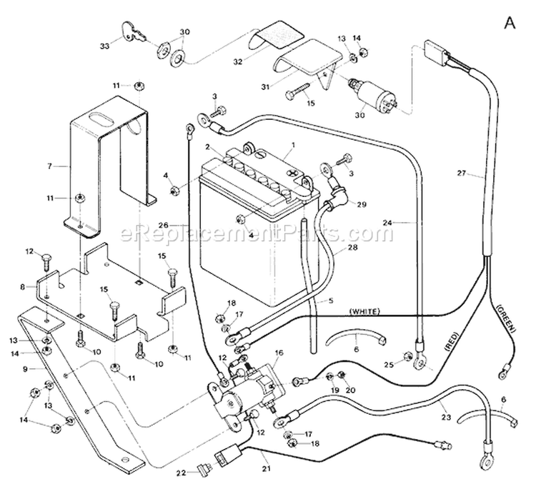 Page A Diagram and Parts List for 4994  Troy-Bilt Lawn Mower