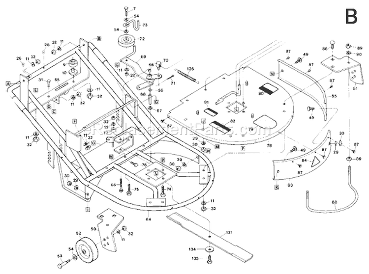 Page C Diagram and Parts List for 4994  Troy-Bilt Lawn Mower