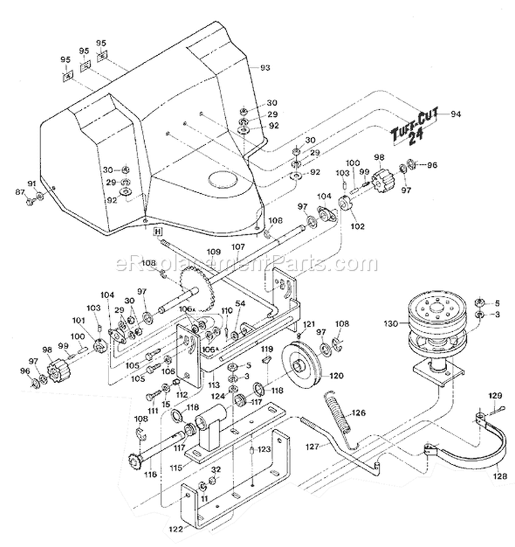 Page C Diagram and Parts List for 4997  Troy-Bilt Lawn Mower