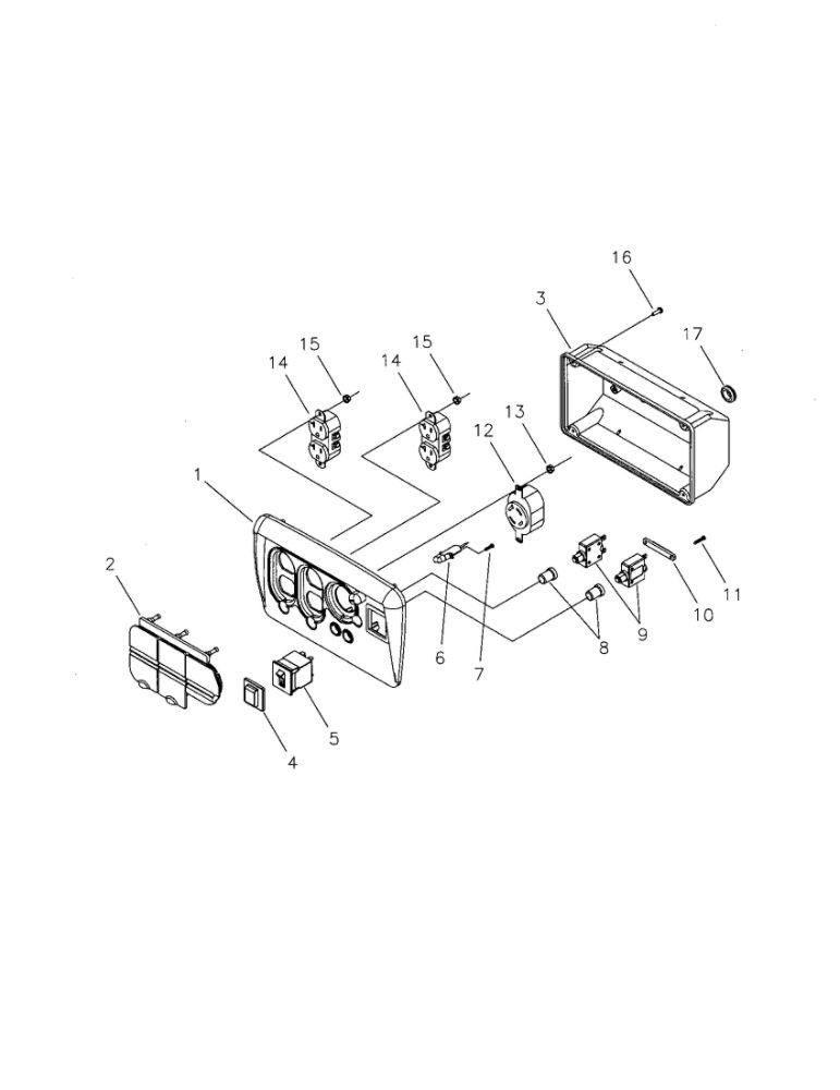 Control Panel 1 Diagram and Parts List for 030247  Troy-Bilt Generator