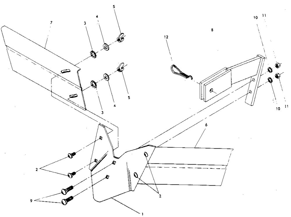 Hiller/Furrower Attachment Diagram and Parts List for HORSE 857037 AND UP Troy-Bilt Tiller
