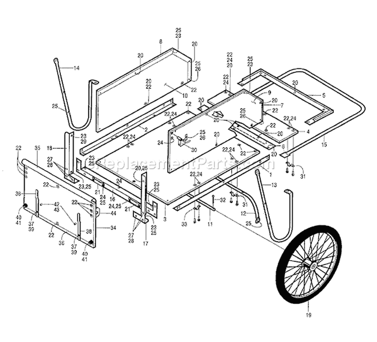 Page A Diagram and Parts List for 52204  Troy-Bilt Lawn Tractor Accessories