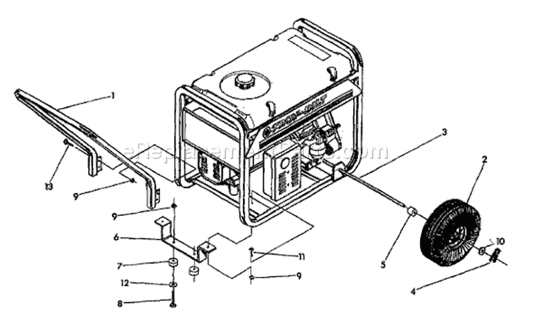 Page D Diagram and Parts List for 52400 7.8HP - S/N 0100101 & Higher Troy-Bilt Generator