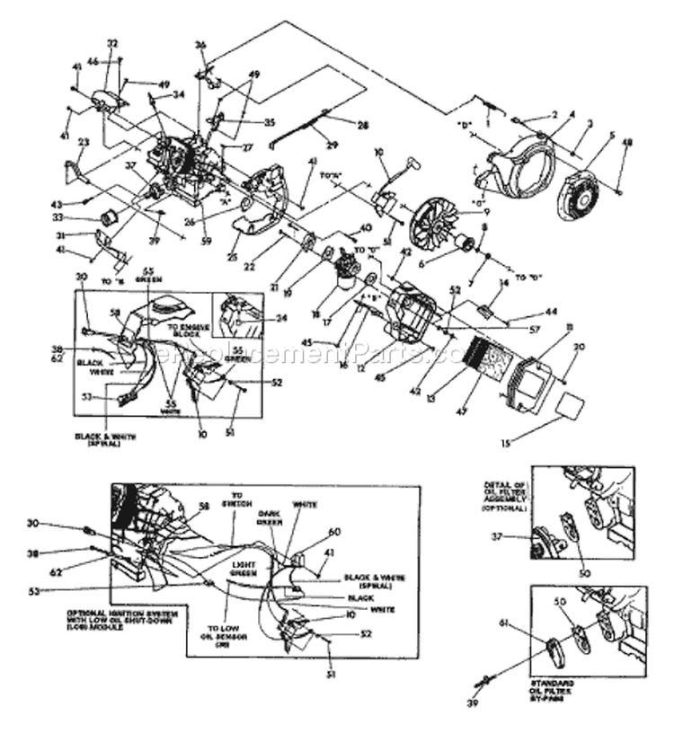 Page B Diagram and Parts List for 52401 13HP - S/N 0100101 & Higher Troy-Bilt Generator