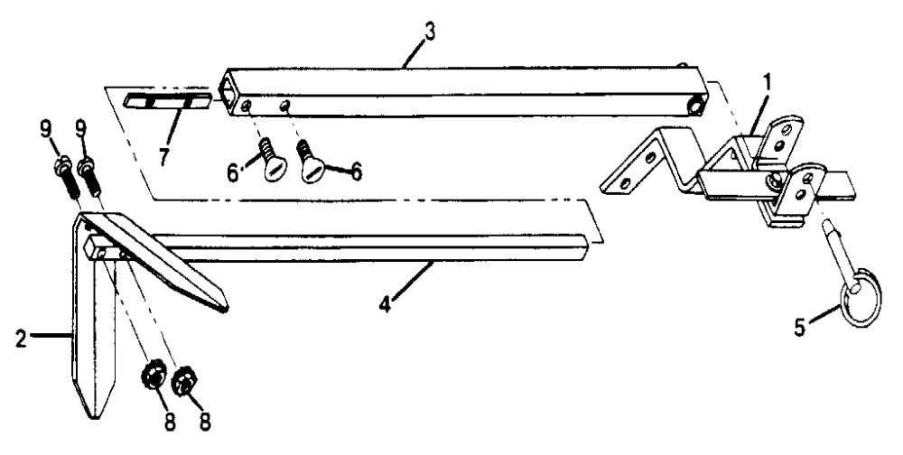 Marker Arm And Blade Diagram and Parts List for PTO HORSE 00950727 AND UP Troy-Bilt Tiller