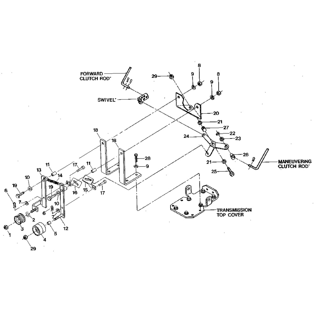 Forward/Reverse Idler Assembly Diagram and Parts List for ECONOHORSE#E9434ANDUP  Troy-Bilt Tiller