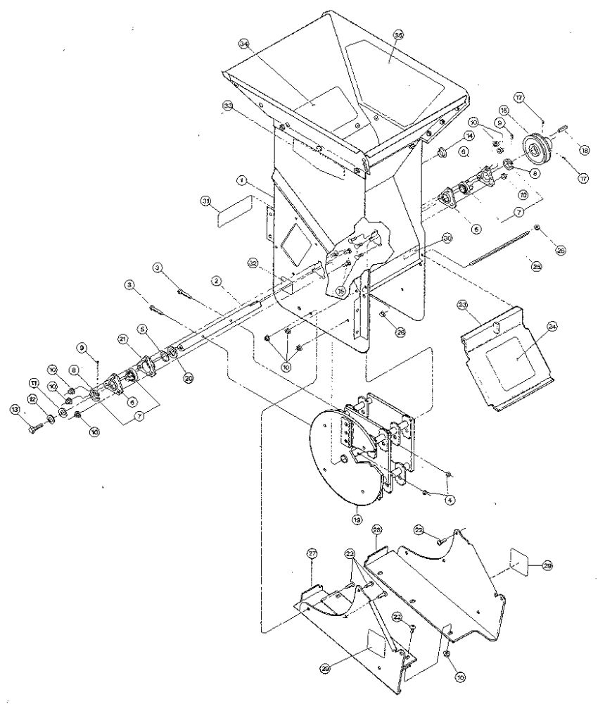 Main Frame Diagram and Parts List for SUPERTOMAHAWK8HP 836276 & UP Troy-Bilt Chipper Shredder
