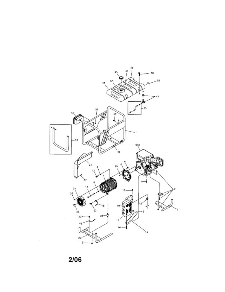Main Unit 3 Diagram and Parts List for 030248  Troy-Bilt Generator