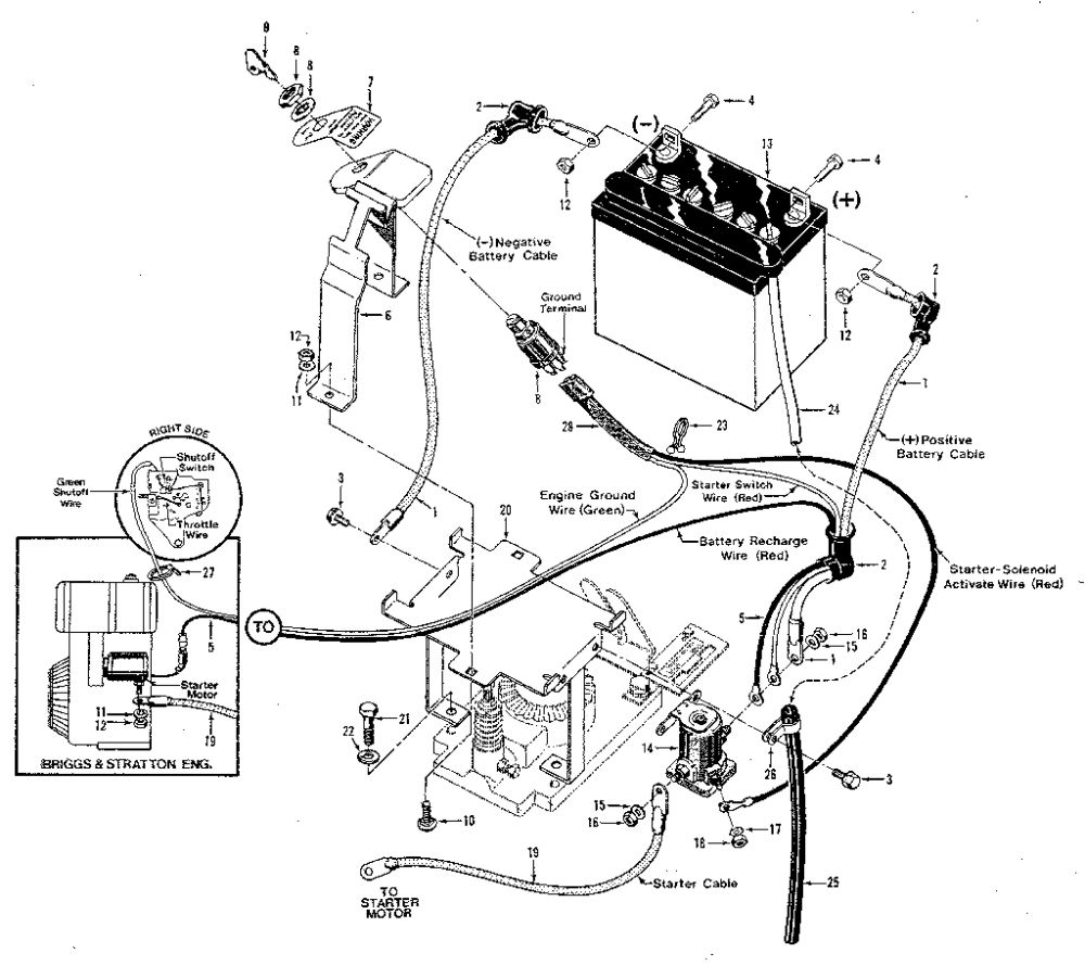 Electric Start System - 7hp And 8hp Tillers Diagram and Parts List for 900039  Troy-Bilt Tiller