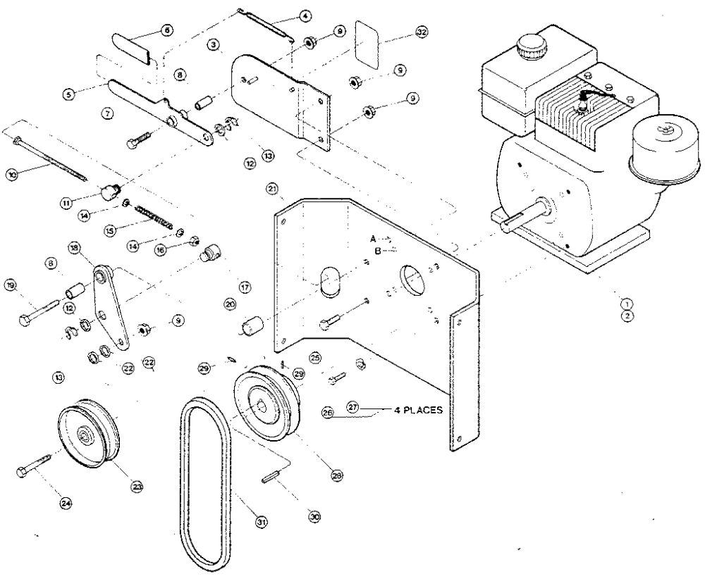 Engine Diagram and Parts List for SUPERTOMAHAWK8HP 836276 & UP Troy-Bilt Chipper Shredder