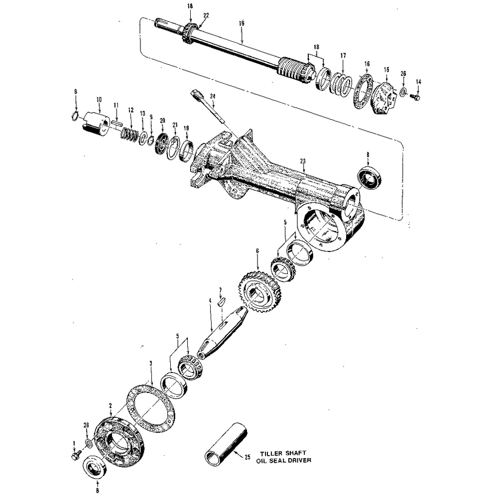 Tiller Attachment Transmission Assemblies (Figure 6) Diagram and Parts List for HORSESERIALNO857037ANDUP  Troy-Bilt Tiller