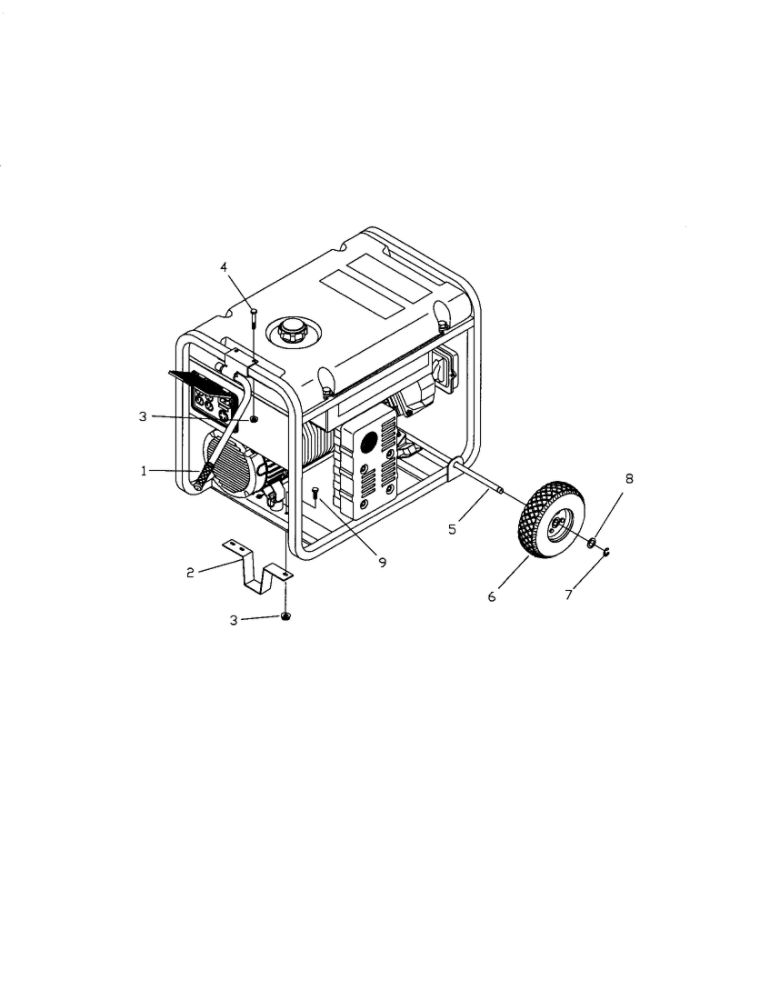 Wheel Kit 3 Diagram and Parts List for 01924  Troy-Bilt Generator