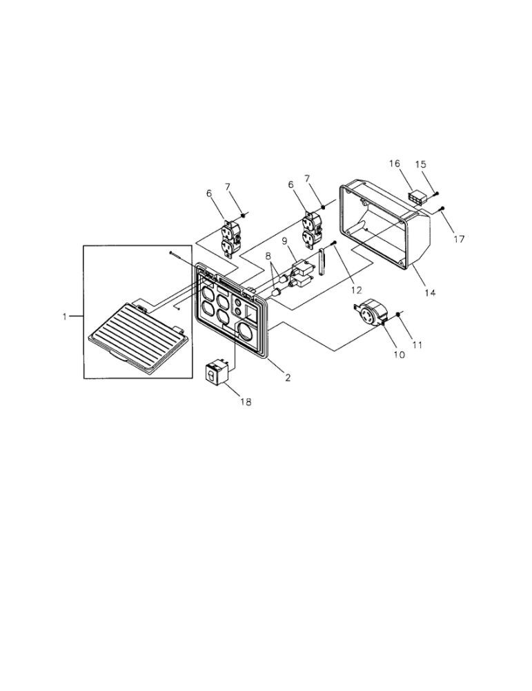 Ac Control Panel 1 Diagram and Parts List for 030237  Troy-Bilt Generator