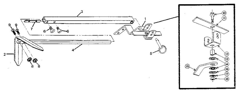 Row Marker Attachment Diagram and Parts List for HORSE 916107 AND UP Troy-Bilt Tiller