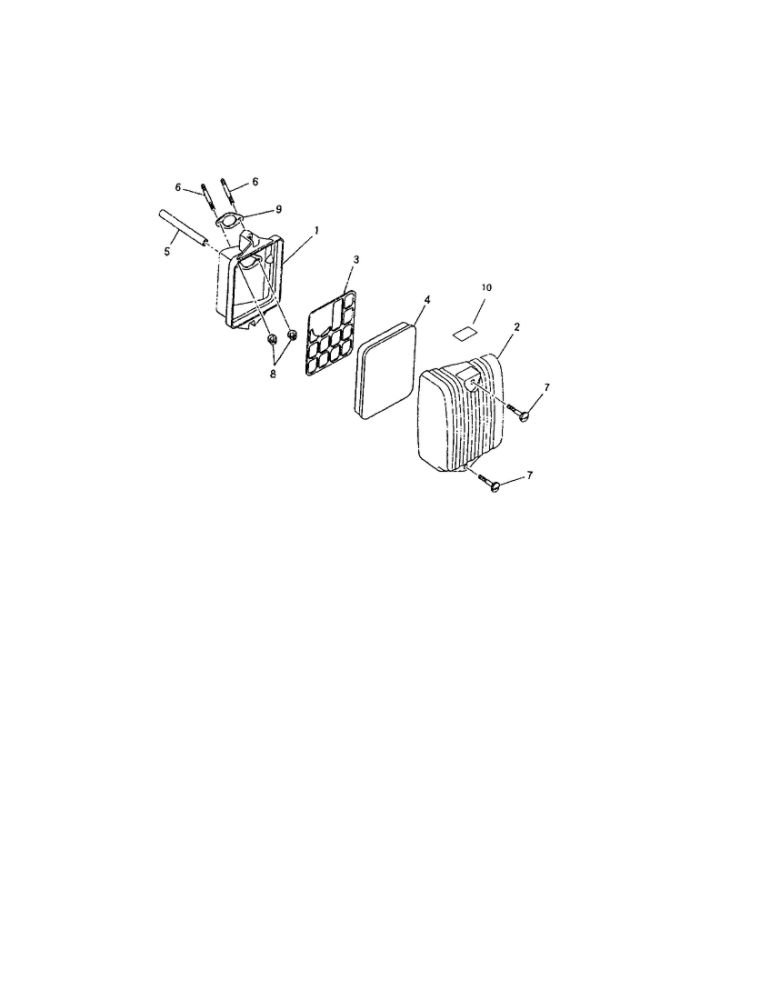 Air Cleaner Housing Diagram and Parts List for 01923  Troy-Bilt Generator