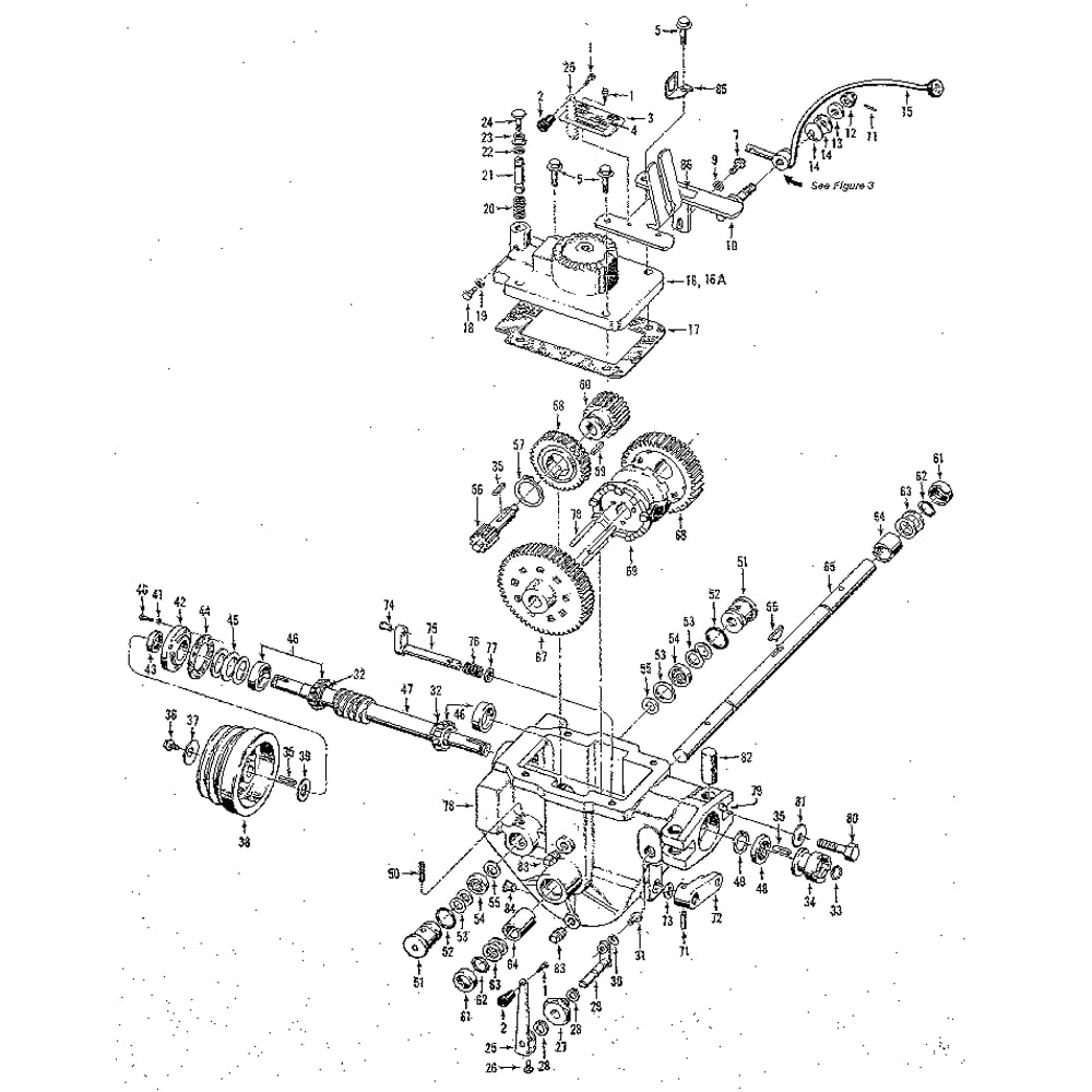 Power Unit Transmission Assemblies (Figure 5) Diagram and Parts List for HORSESERIAL916107ANDUP  Troy-Bilt Tiller