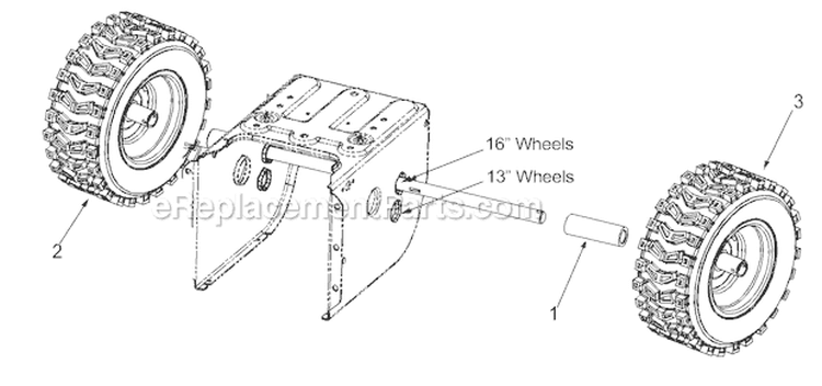 Wheels Diagram and Parts List for 8526 2003 Troy-Bilt Snow Blower