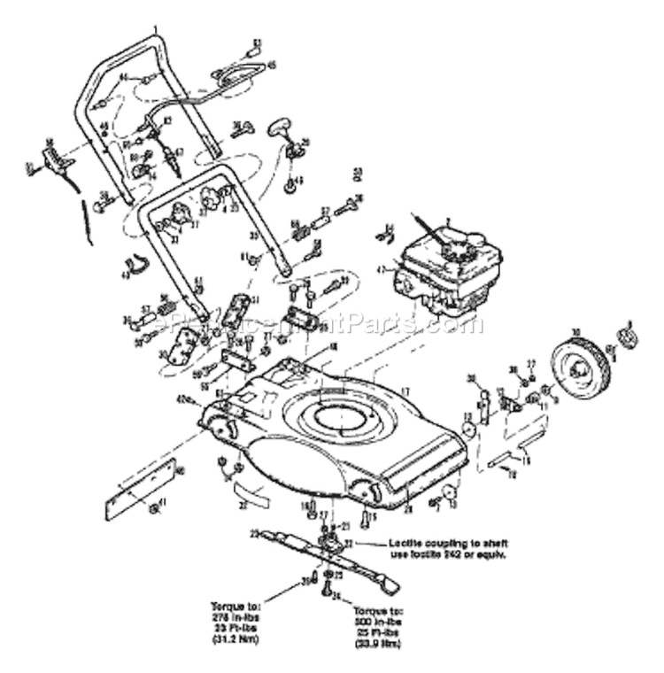Page A Diagram and Parts List for 8628R S/N 340130300101-340130399999 Troy-Bilt Lawn Mower
