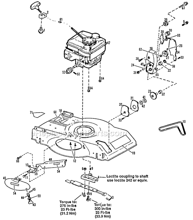 Page A Diagram and Parts List for 8654RS S/N B330300101-UP Troy-Bilt Lawn Mower