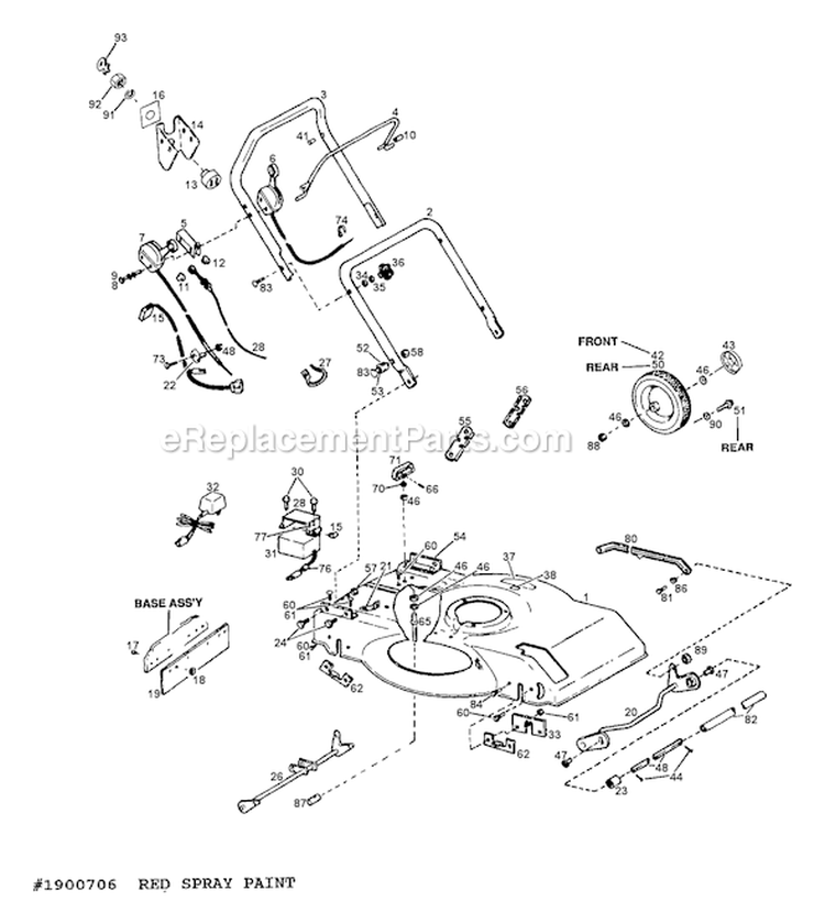 Page B Diagram and Parts List for 8654R S/N 340140400101-340140599999 Troy-Bilt Lawn Mower
