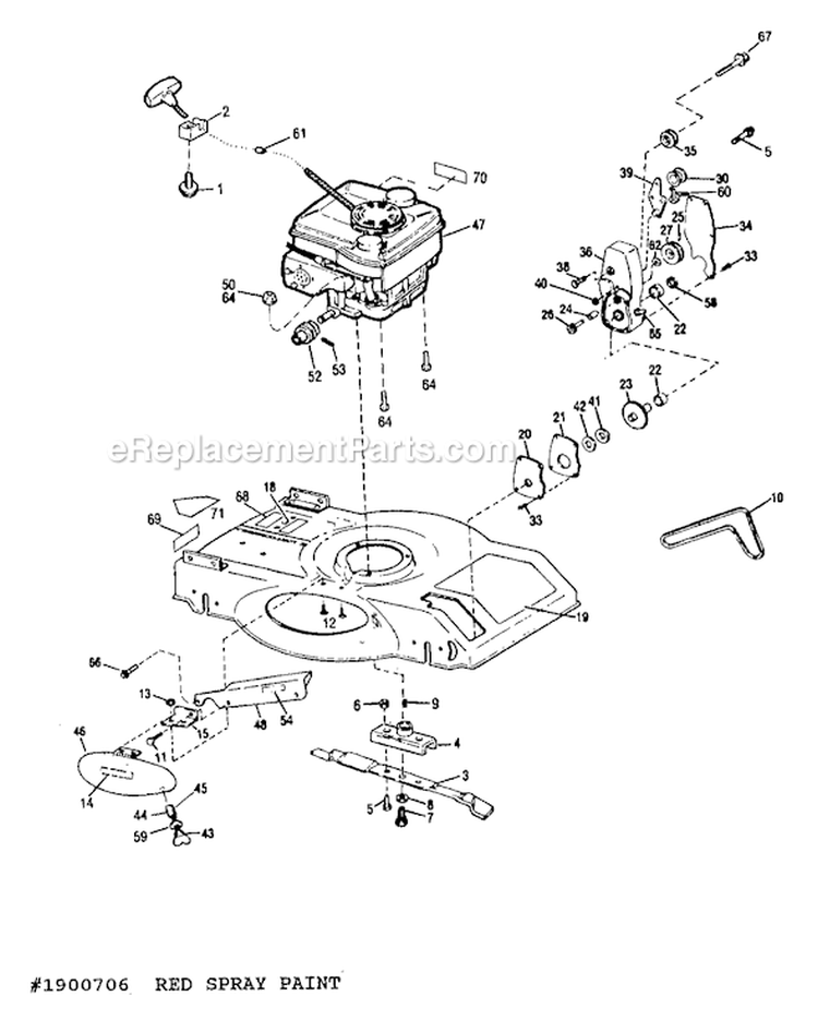 Page A Diagram and Parts List for 8655RS S/N B450300101-B45039999 Troy-Bilt Lawn Mower
