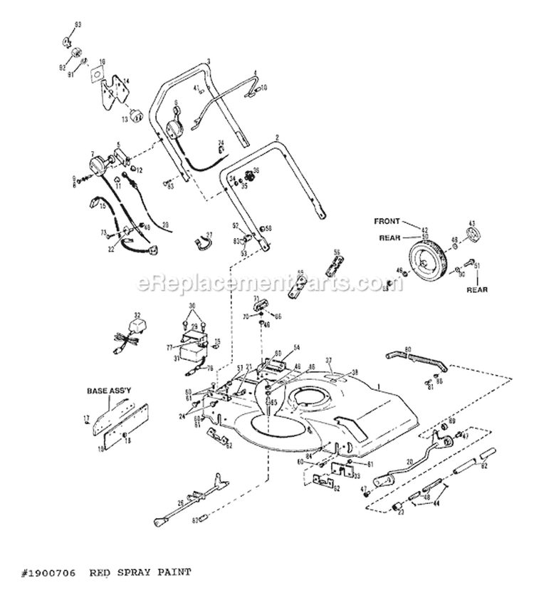 Page B Diagram and Parts List for 8655R S/N B440400101-UP Troy-Bilt Lawn Mower
