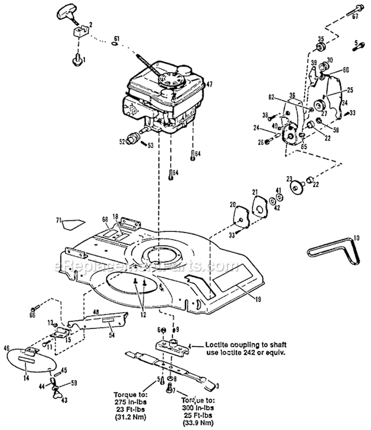 Page A Diagram and Parts List for 8656RS S/N B470200101-UP Troy-Bilt Lawn Mower