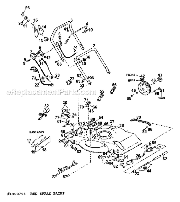 Page B Diagram and Parts List for 8656R S/N 340160400101-340160599999 Troy-Bilt Lawn Mower
