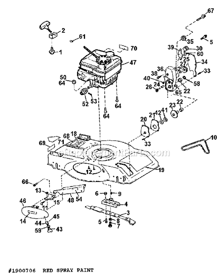 Page A Diagram and Parts List for 8656R S/N B460300101-B460399999 Troy-Bilt Lawn Mower