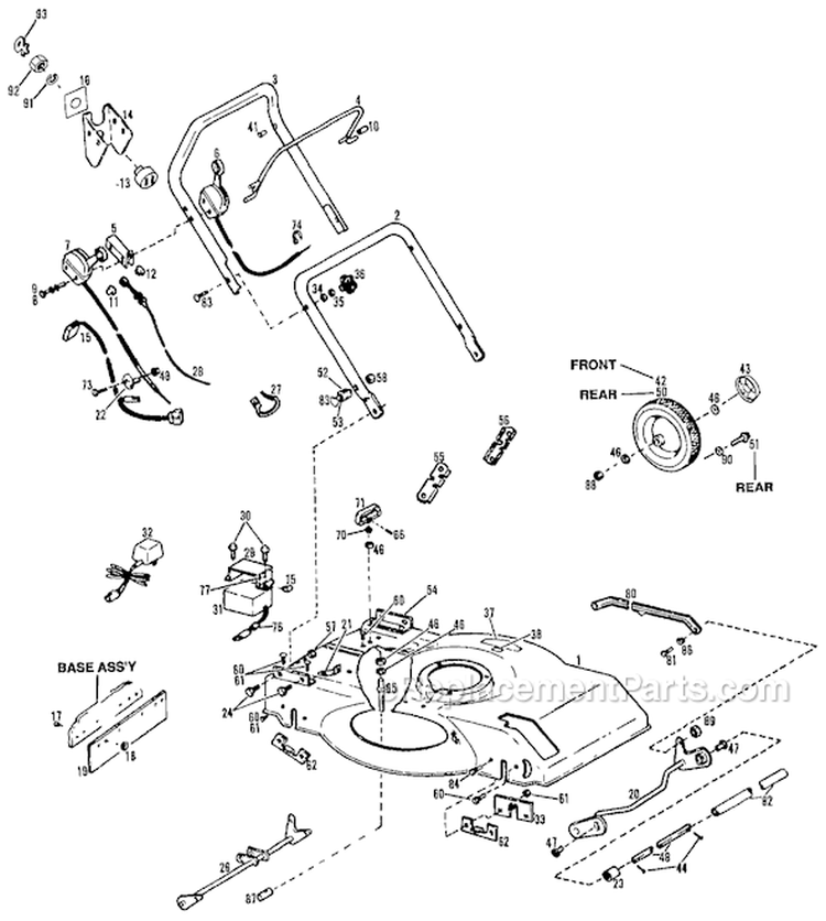 Page B Diagram and Parts List for 8656R S/N B460400101-UP Troy-Bilt Lawn Mower