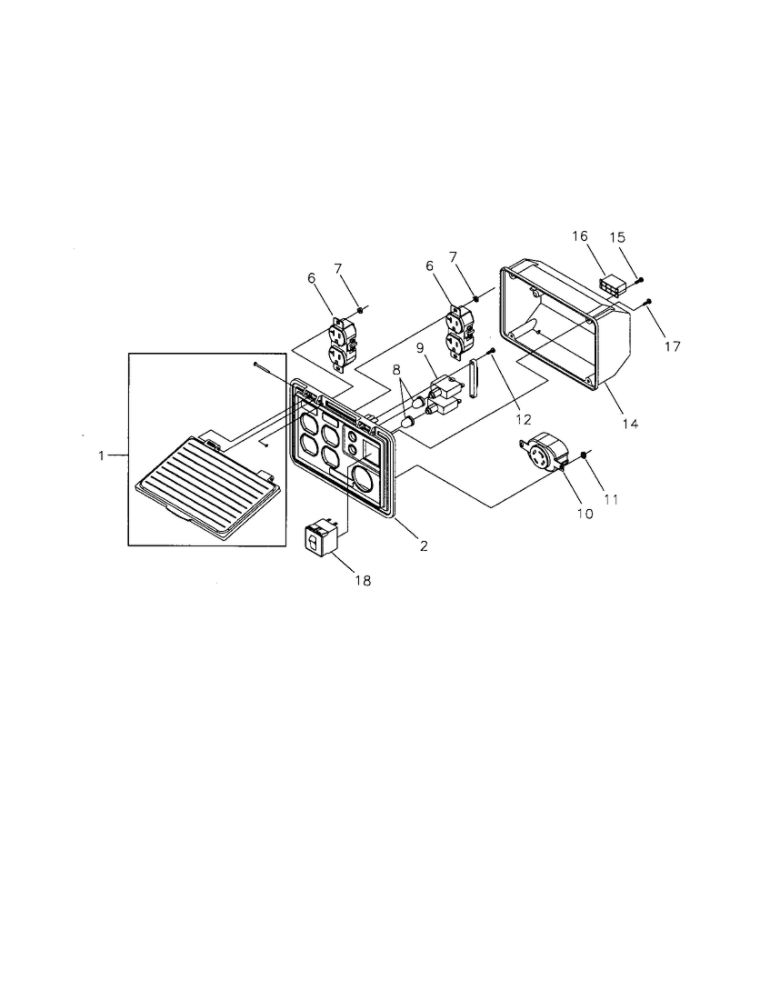 Ac Control Panel 3 Diagram and Parts List for 030237  Troy-Bilt Generator