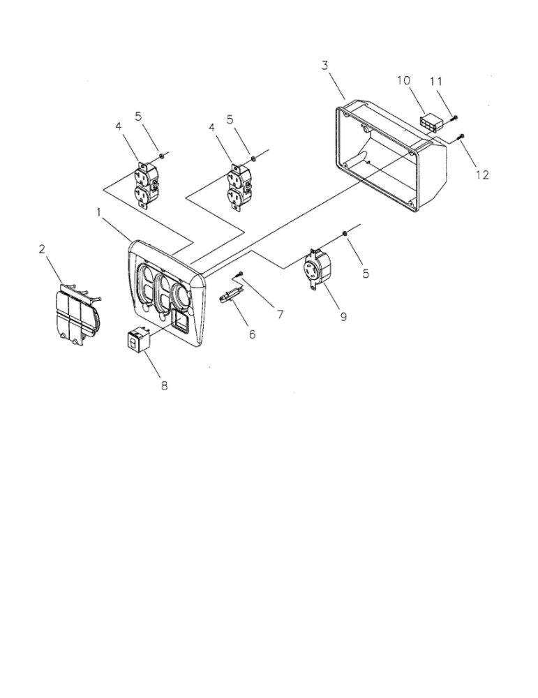 Control Panel 2 Diagram and Parts List for 030245  Troy-Bilt Generator