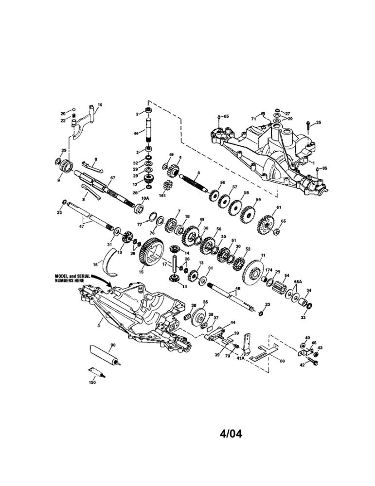 Peerless Transaxle Diagram and Parts List for F753B  Troy-Bilt Lawn Mower